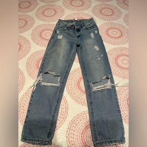 And Now This Distressed Straight Leg Jeans
